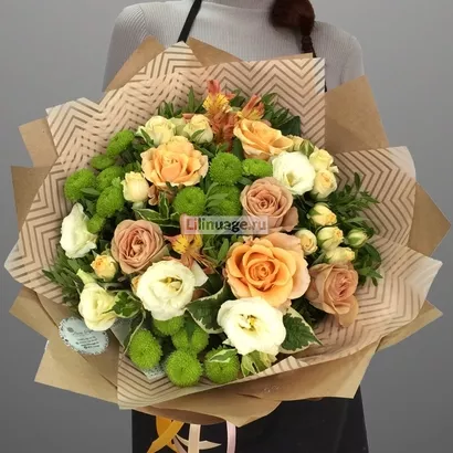 Букет цветов "Крем Капучино". Цена – 8600 руб. Арт – 1220 - №1