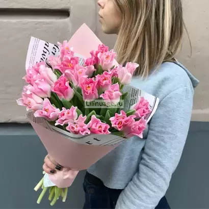 Волнистые тюльпаны «Розовый поцелуй». Цена – 6000 руб. Арт – 2020 - №1