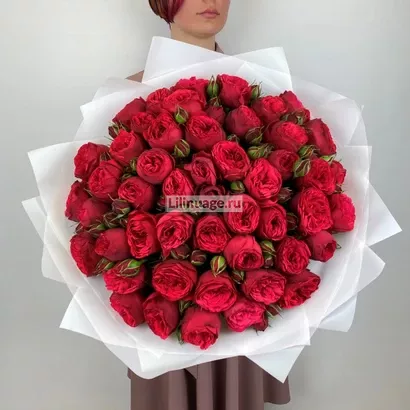 Букет пионовидных роз Ред Пиано. Цена – 23000 руб. Арт – 5743 - №1