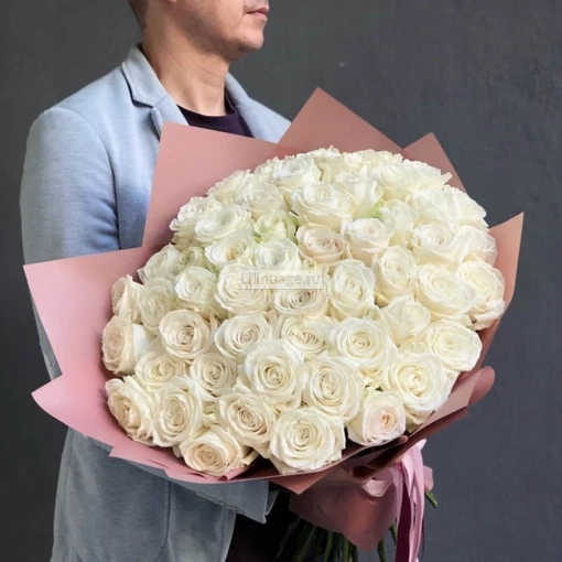 51 Белая роза Эквадор. Цена – 18700 руб. Арт – 1039 - №2