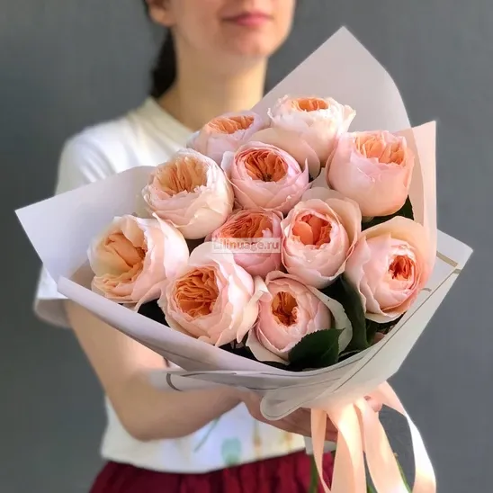 Пионовидные розы «11 роз сорта "Джульетта"» - фото 1