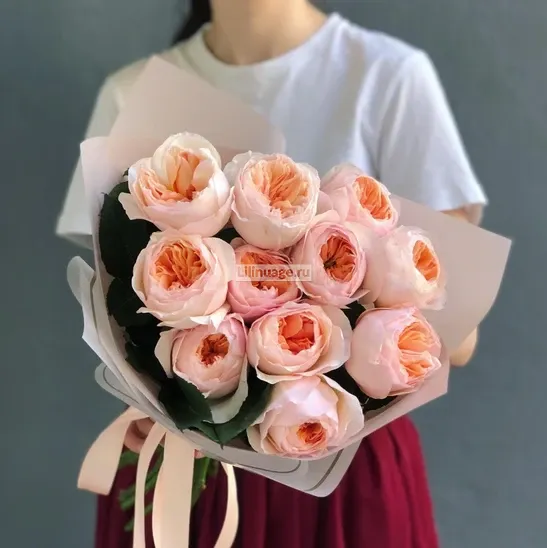 Пионовидные розы «11 роз сорта "Джульетта"» - фото 2