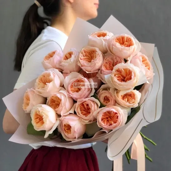 Пионовидные розы «Букет из 21 розы сорта "Джульетта"» - фото 2