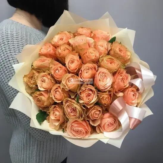  Розы «Букет из 29  пионовидных роз Кахала» - фото 3