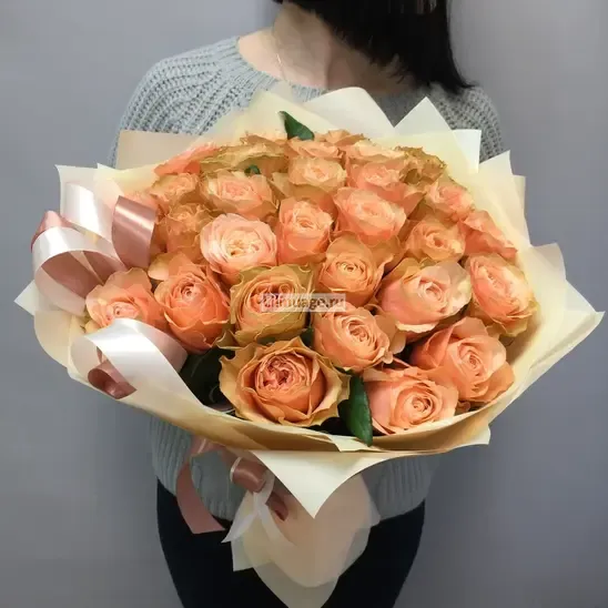  Розы «Букет из 29  пионовидных роз Кахала» - фото 2