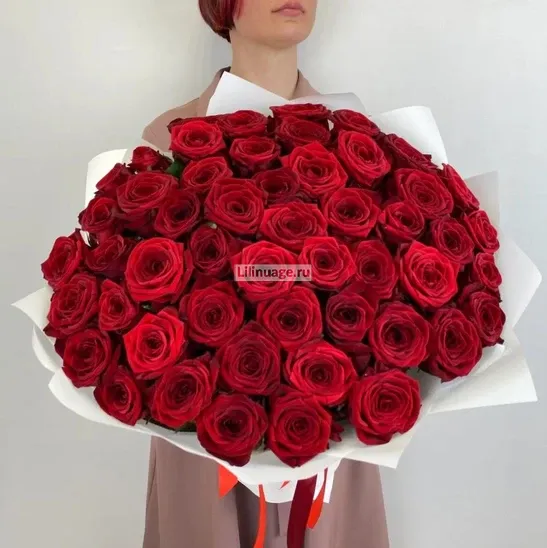 Розы «Букет из красной 51 розы» - фото 1