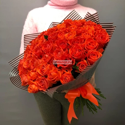 Букет из 51 розы сорта "Вау". Цена – 6000 руб. Арт – 1163