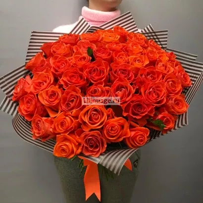 Букет из 51 розы сорта "Вау". Цена – 8500 руб. Арт – 1163 - №1