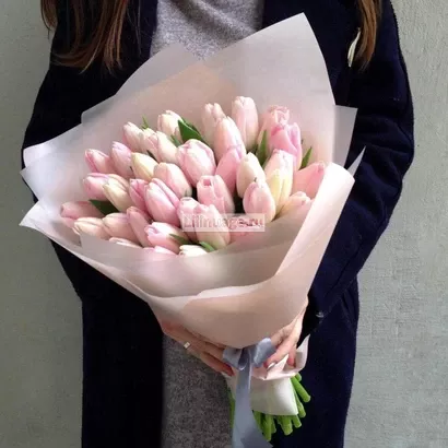 Букет из 35 розовых тюльпанов. Цена – 10010 руб. Арт – 1173 - №1