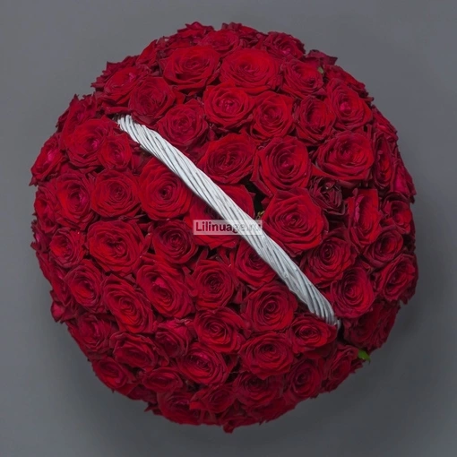 Корзина "101 роза красная". Цена – 18800 руб. Арт – 1180 - №2