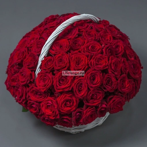 Корзина "101 роза красная". Цена – 18800 руб. Арт – 1180 - №1