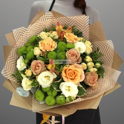 Букет цветов "Крем Капучино". Цена – 7800 руб. Арт – 1220 - №1