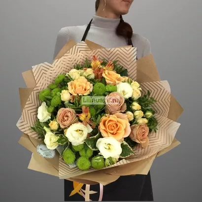 Букет цветов "Крем Капучино". Цена – 8600 руб. Арт – 1220 - №2