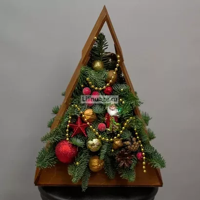 Новогодняя композиция «Деревяння елочка». Цена – 6490 руб. Арт – 3107 - №1