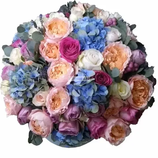  Розы «Букет цветов в коробке “Невесомость”» - фото 3