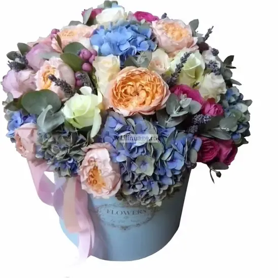  Розы «Букет цветов в коробке “Невесомость”» - фото 2