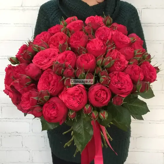 Пионовидные розы «Букет пионовидных роз «Red piano»» - фото 1