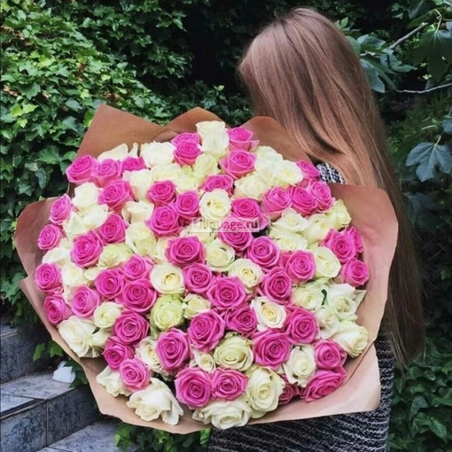 Букет цветов из 101 розы "Радуга". Цена – 14600 руб. Арт – 447 - №1