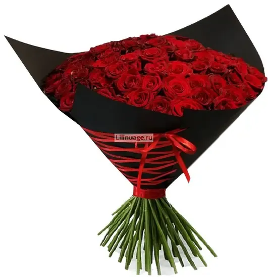  Розы «Красная роза в дизайнерской упаковке» - фото 3