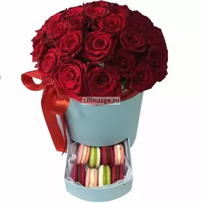 Букет красных роз в коробке Luxury. Цена – 8500 руб. Арт – 464 - №2