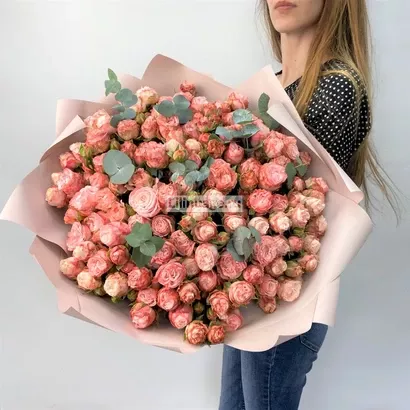 Кустовые розы Бомбастик 45 шт.. Цена – 13500 руб. Арт – 5765 - №1