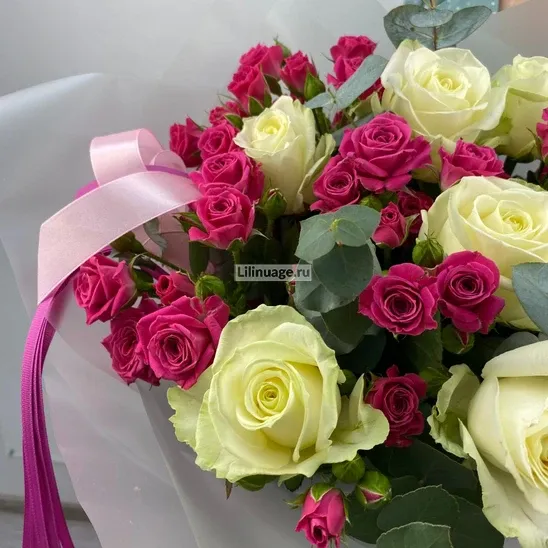 Розы «Букет из роз Малина со сливками» - фото 3