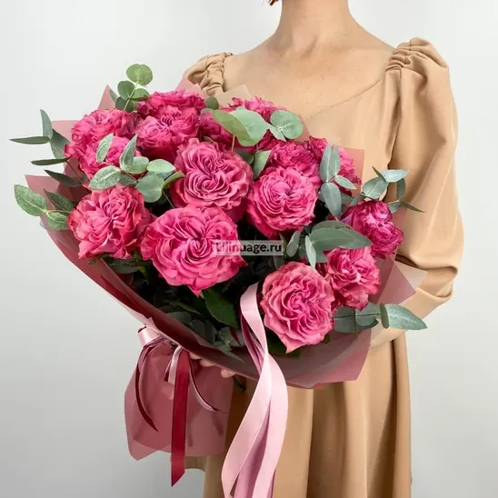 Пионовидные розы «Кантри Блюз 15 шт» - фото 5