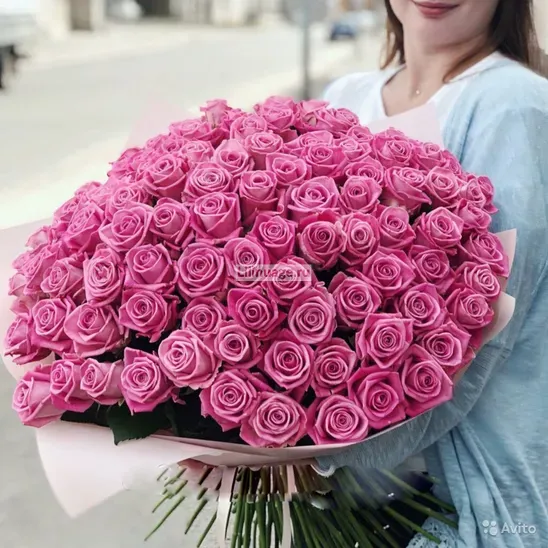  Розы «101 розовая роза Аква» - фото 1