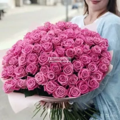 101 розовая роза Аква. Цена – 12500 руб. Арт – 670 - №1
