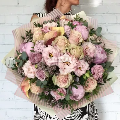 Букет цветов "Пудровое безе". Цена – 22600 руб. Арт – 966 - №1